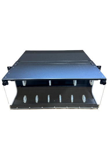 Fiber Optic 4U Rack Mount Fiber Optic Patch Panel (Enclosure)Holds 12 LGX Plates