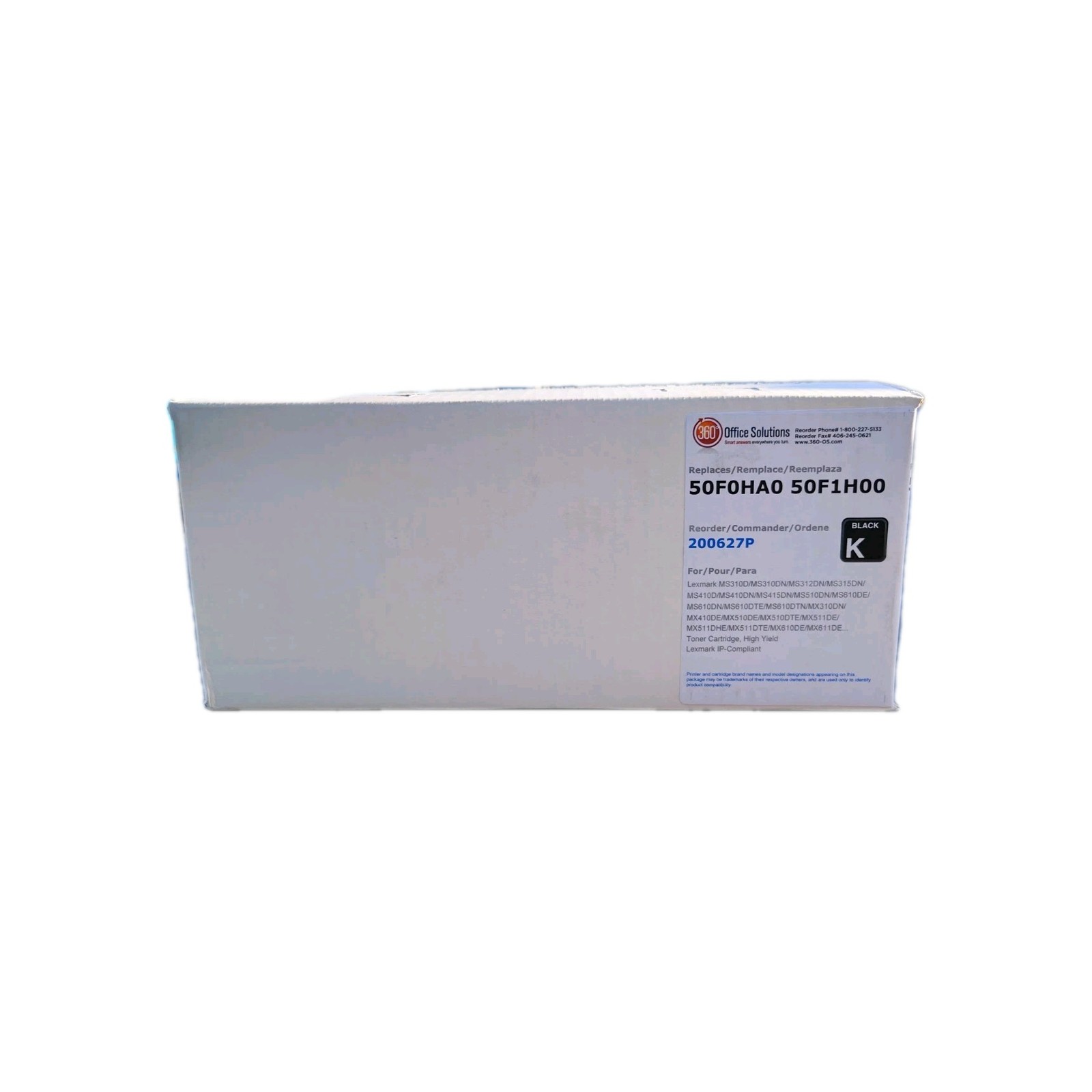 For  Lexmark Toner Cartridge 50F0HA0 50F1H00 Color Black 