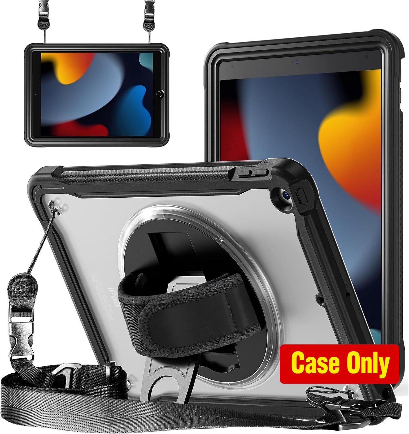Slim Fit Clear Case for iPad 9th/8th/7th Gen 10.2 inch - ZenRich Black Design