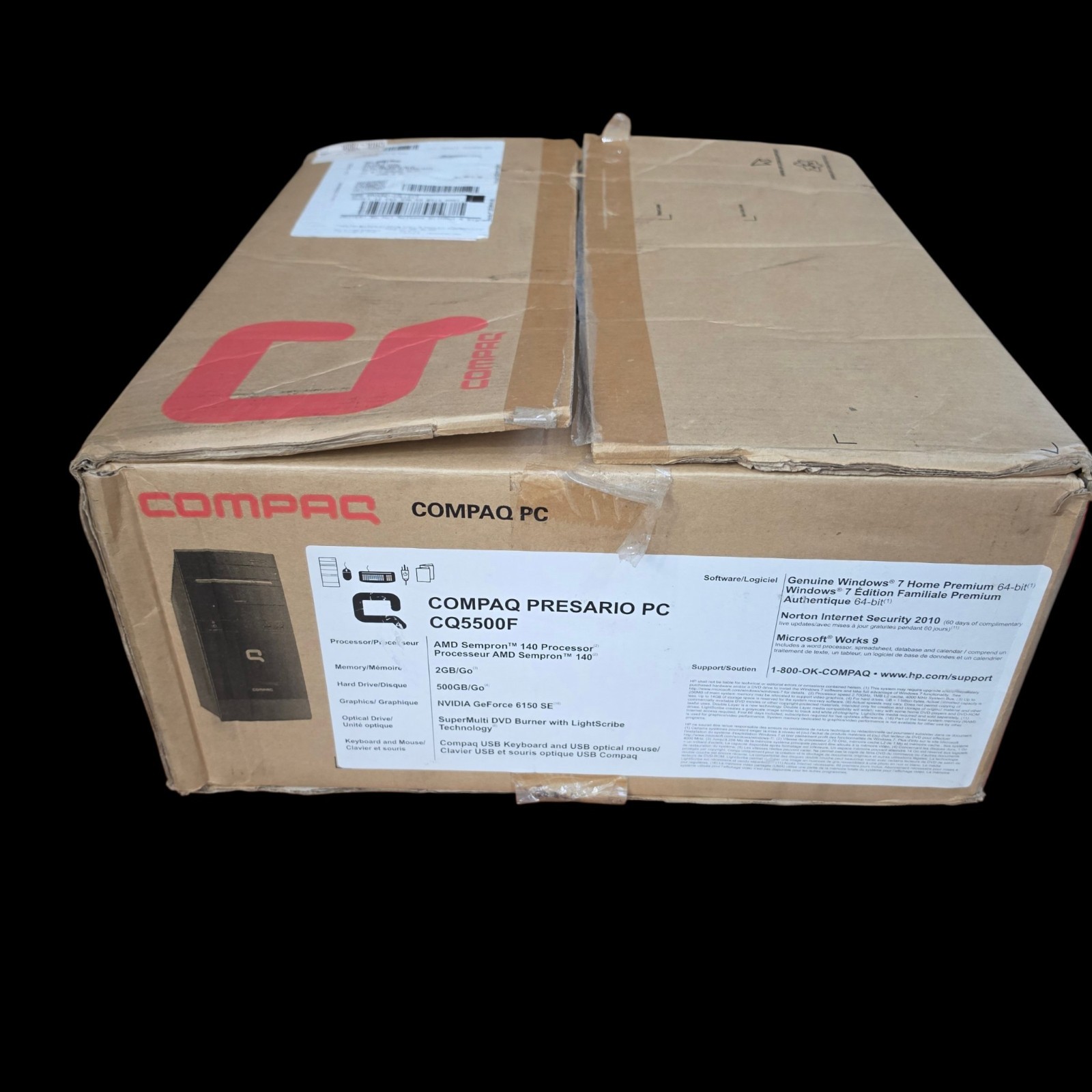 NEW Compaq Presario CQ5500F Desktop PC AMD Sempron 140