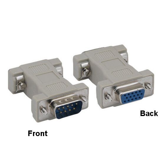 KNTK DB9 9Pin Male to HD15 15Pin Female Adapter RS-232 to CGA VGA Connector