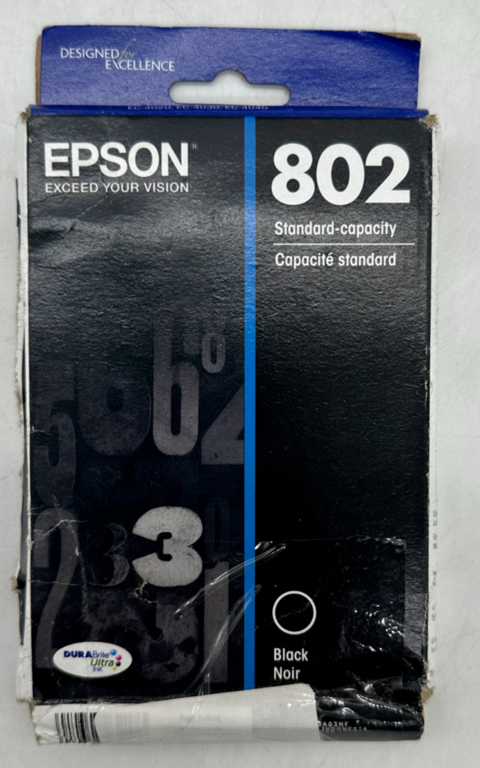 NEW Epson DuraBrite 802 Standard Capacity Ink Black T802120- Sealed FAST SHIP 