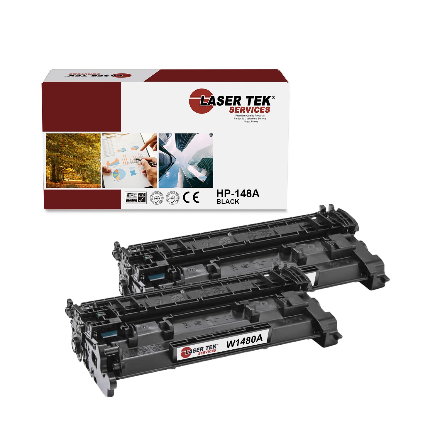 2Pk LTS 148A Black Compatible with HP Pro 4001 4001dn Toner Cartridge