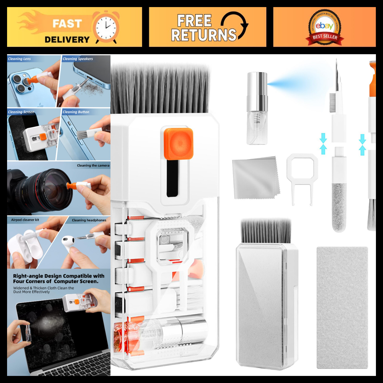 All-in-One Keyboard Cleaner & Laptop Cleaning Kit for PC, Dust & Dirt Removal