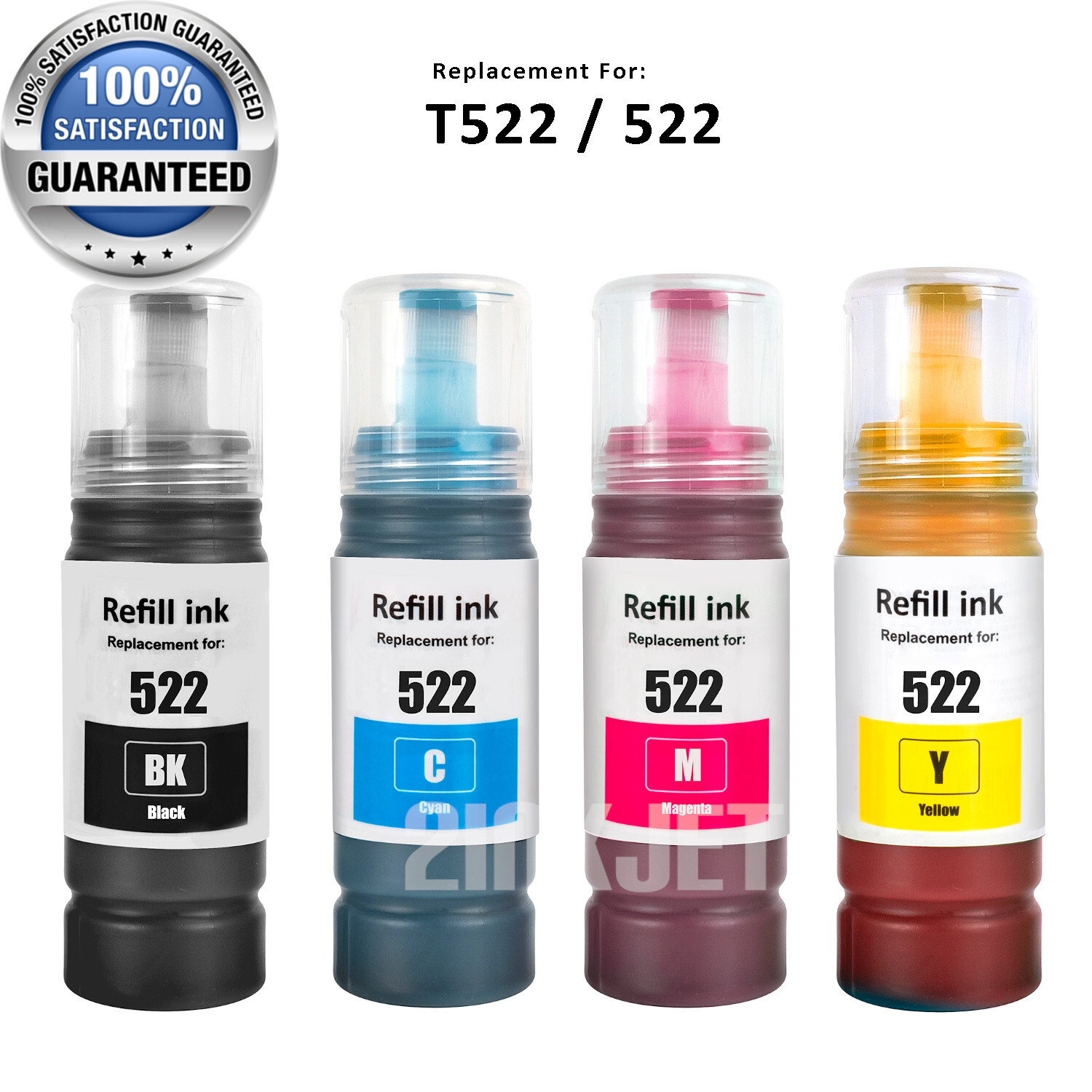 4PK T522 522 Ink Bottle Refill for Epson EcoTank ET-2710 ET-2720 ET-4700 ET-4800