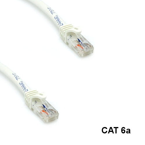 KNTK White 10ft Cat6a UTP Patch Cable 24AWG Panel Router Ethernet RJ45 Network