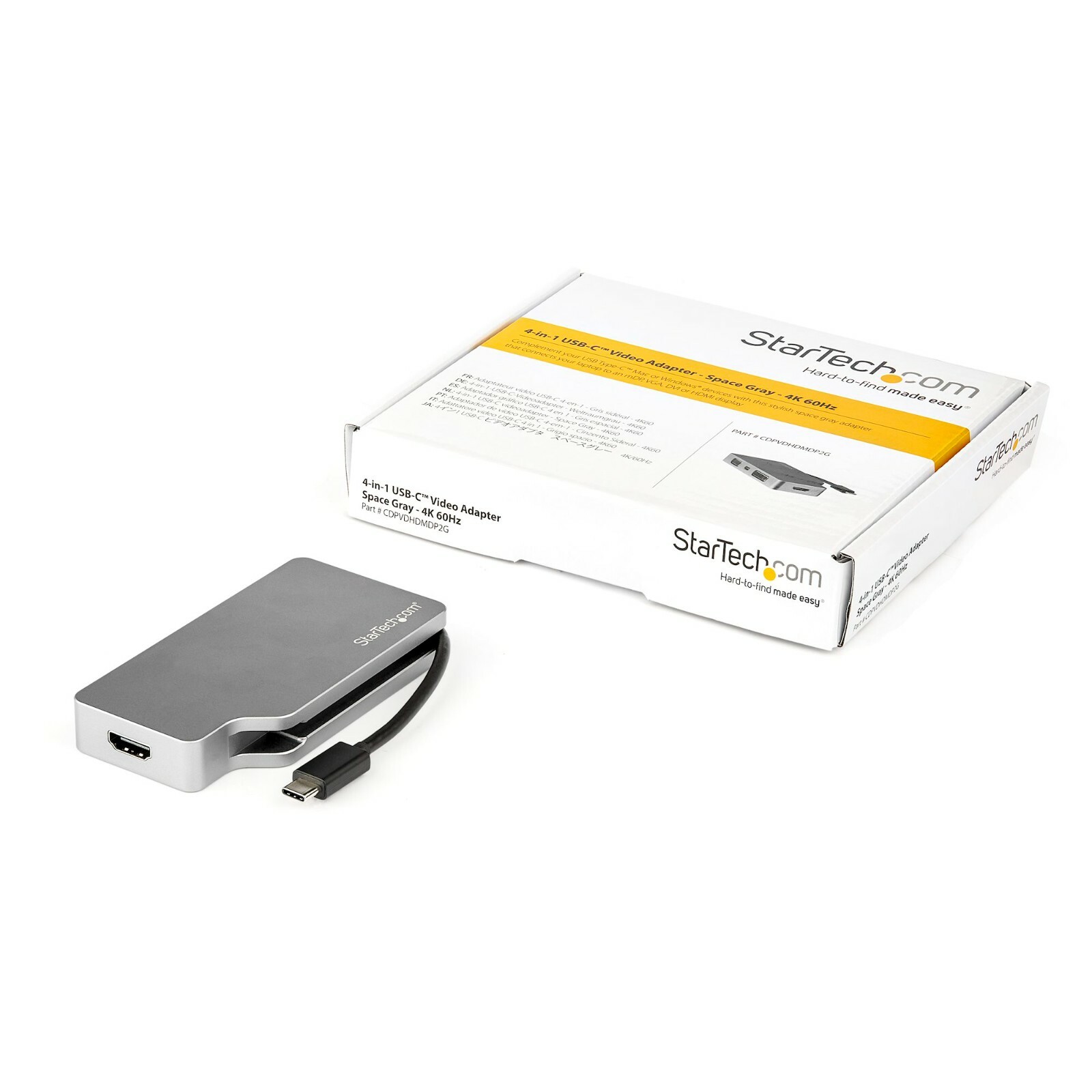 STARTECH 4IN1 USB C VIDEO ADAPTER SPACE GRAY 4K 60HZ PART#CDPVDHDMDP2G