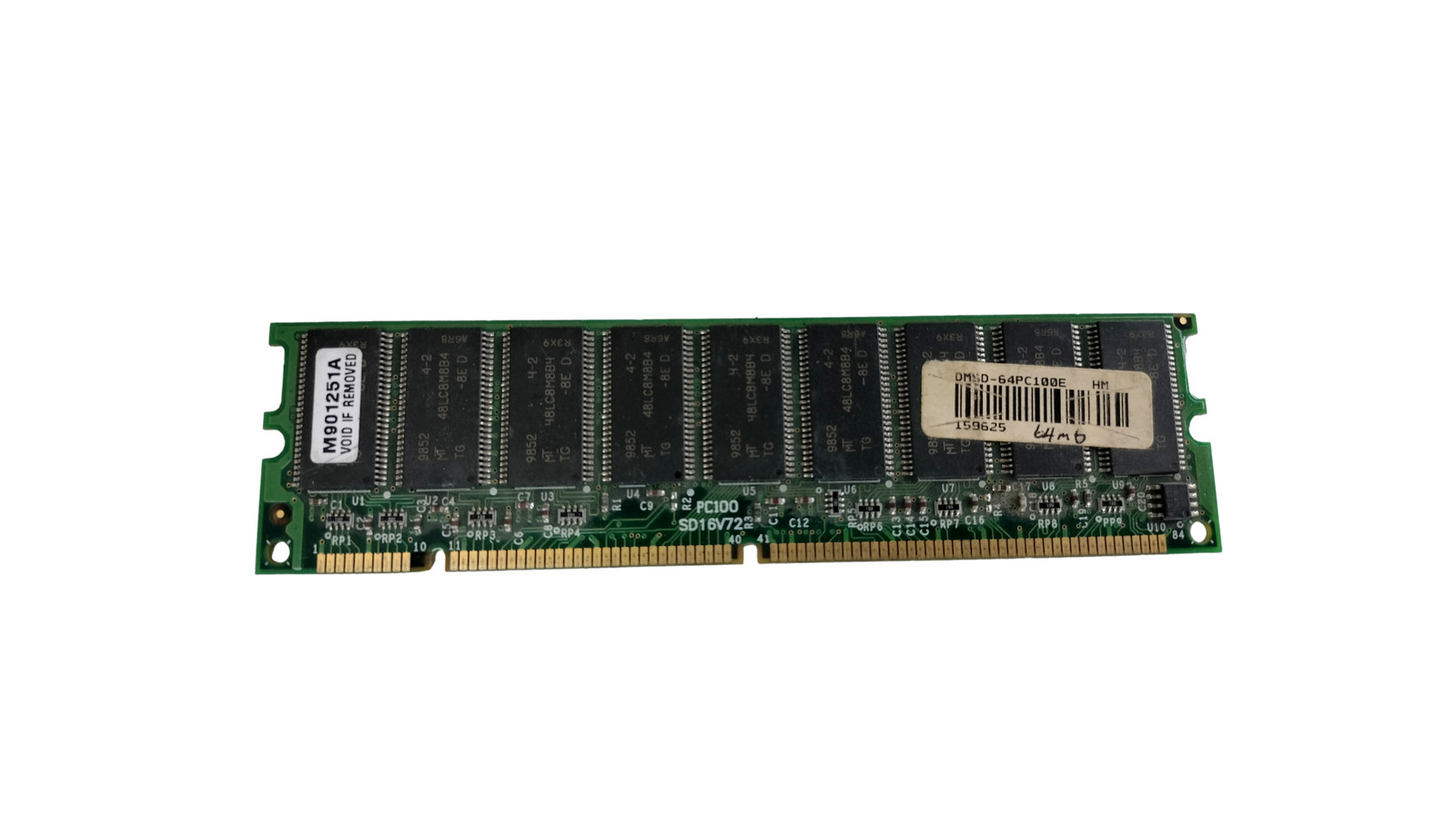 SD16V72 PC100 64MB 168-Pin SDRAM ECC Unbuffered DIMM Memory RAM Module