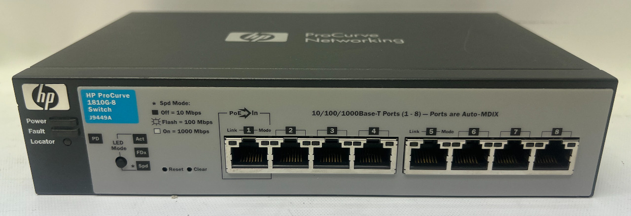 HP ProCurve 1810G-8 Switch Managed 8-Port J9449A ** NO ADAPTER **