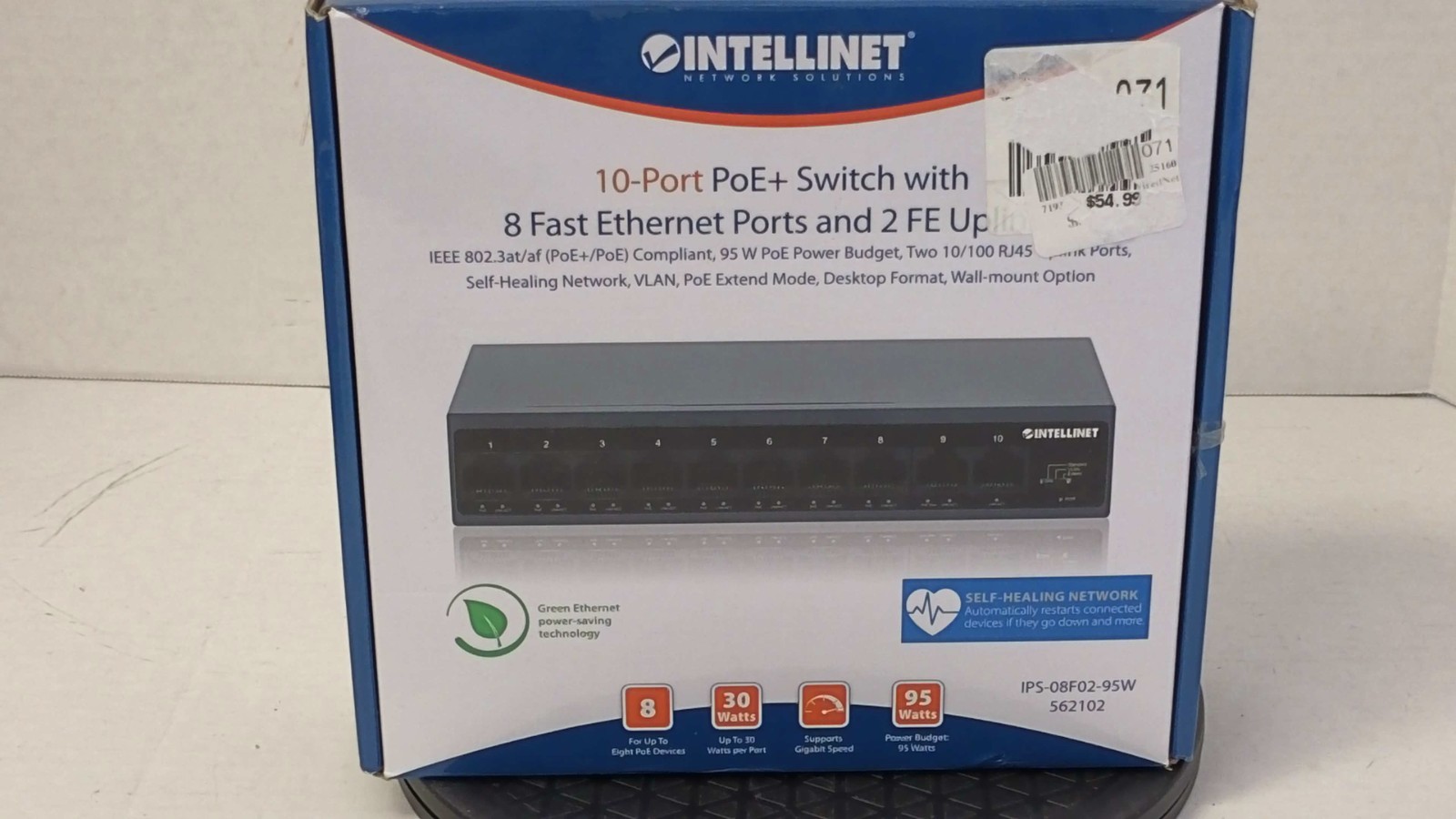 Intellinet IPS-08F02-95W 562102 10-Port PoE+ Switch