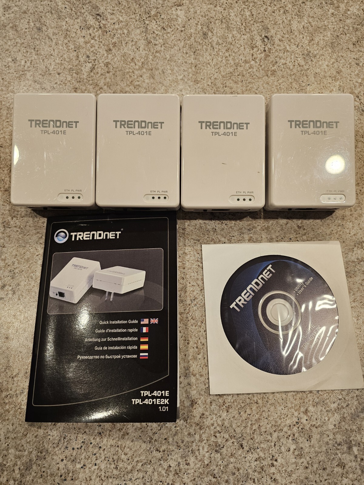 (Qty: 4) Original TRENDnet TPL-401E/A 500 Mbps Powerline Ethernet AV Adapter Kit
