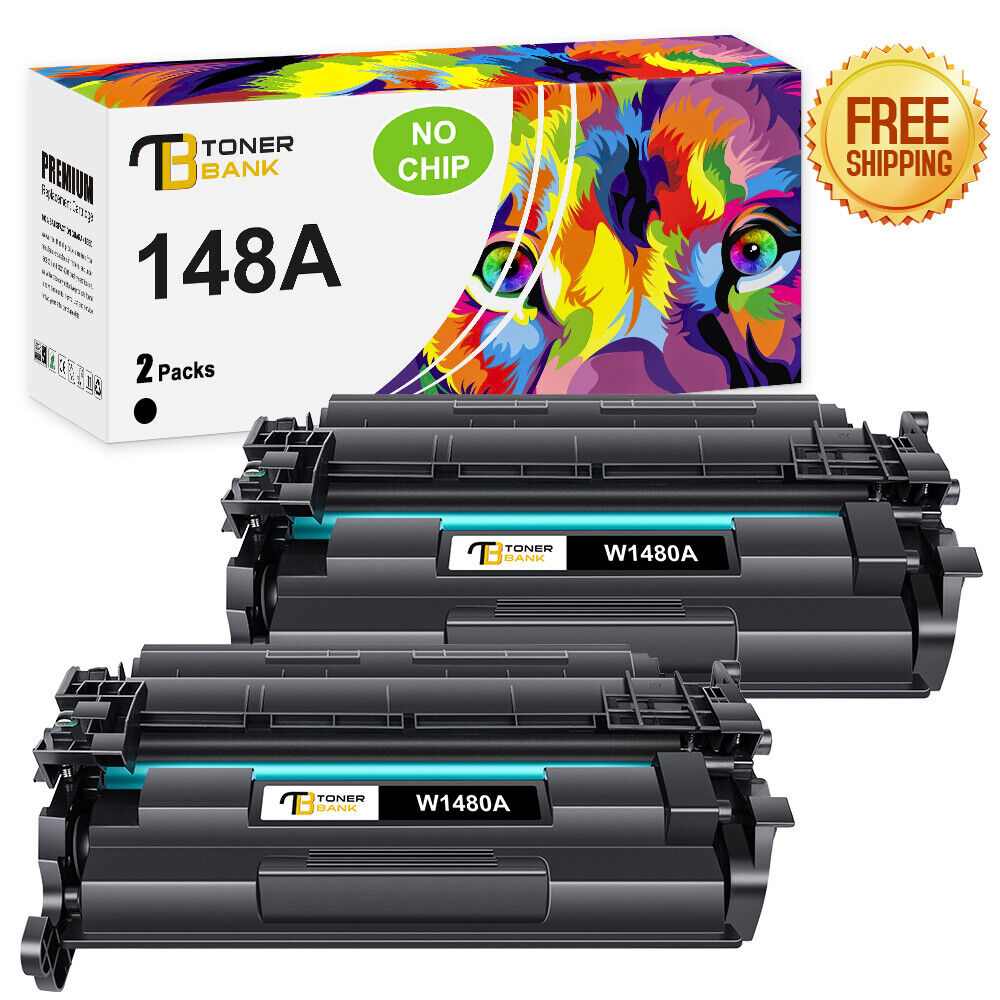 2pack 148A W1480A Toner Compatible for HP LaserJet Pro 4001n 4001dn [NO CHIP]