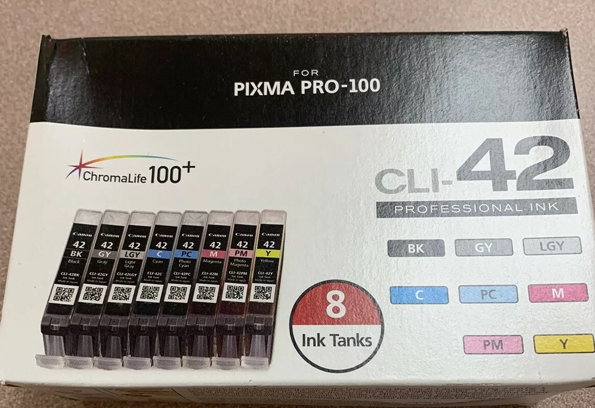 Canon 6384B007 Genuine CLI-42 Ink Cartridges Value 8 Pack set *SEALED*NEW*
