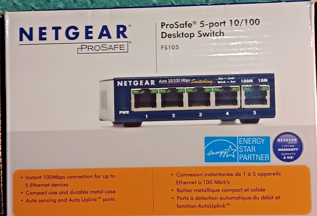 NETGEAR  ProSafe (FS105) 5-Ports External Switch