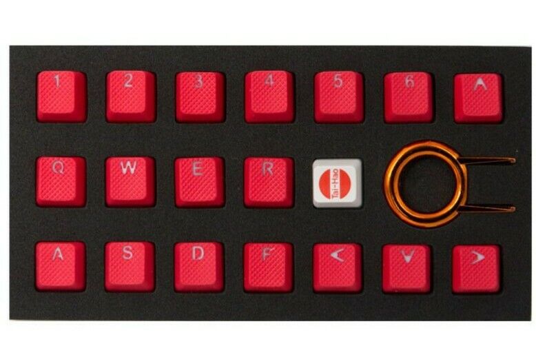 Tai-hao Rubber Gaming Keycap Set Rubberized Doubleshot. Cherry MX Red. 18 keys