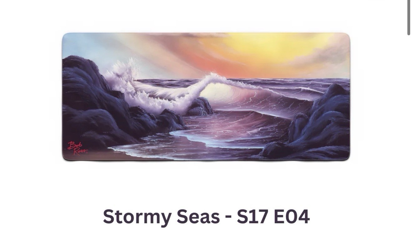 Bob Ross Deskmats Stormy Seas S17 E04 New Large Mousepad Computer Mouse Pad