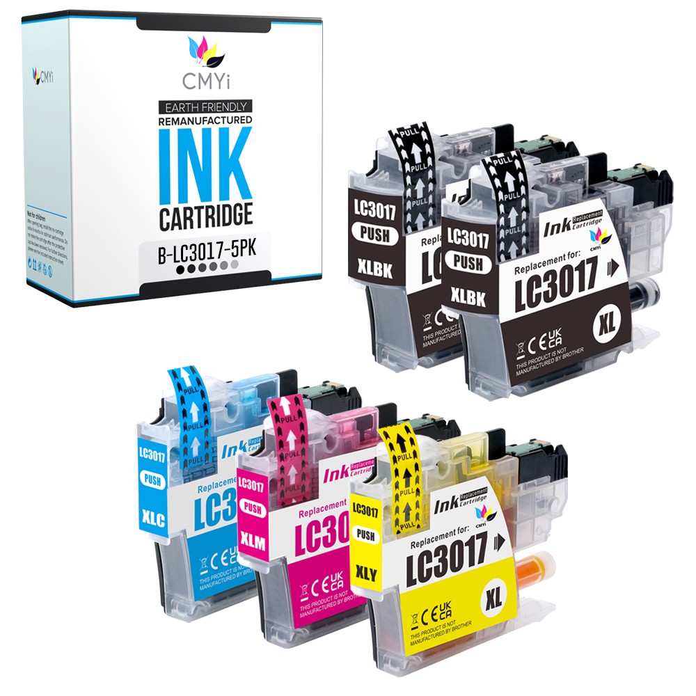 5PK Compatible CMYi LC3017 Ink Cartridges Combo fits Brother MFC-J5730DW J6930DW