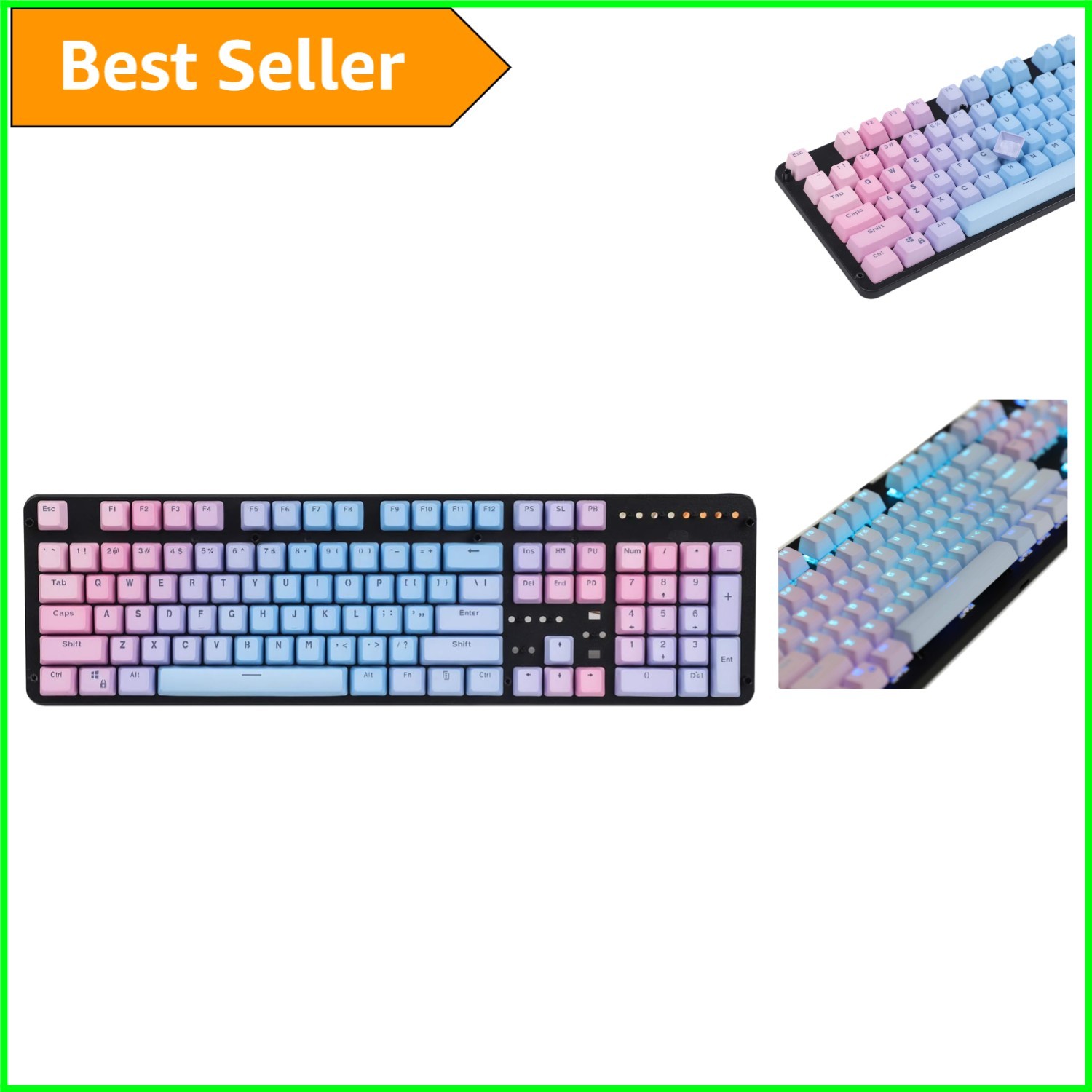 OEM Profile 104 Key Double Shot PBT Keycaps with Keycap Puller - Sunset Theme