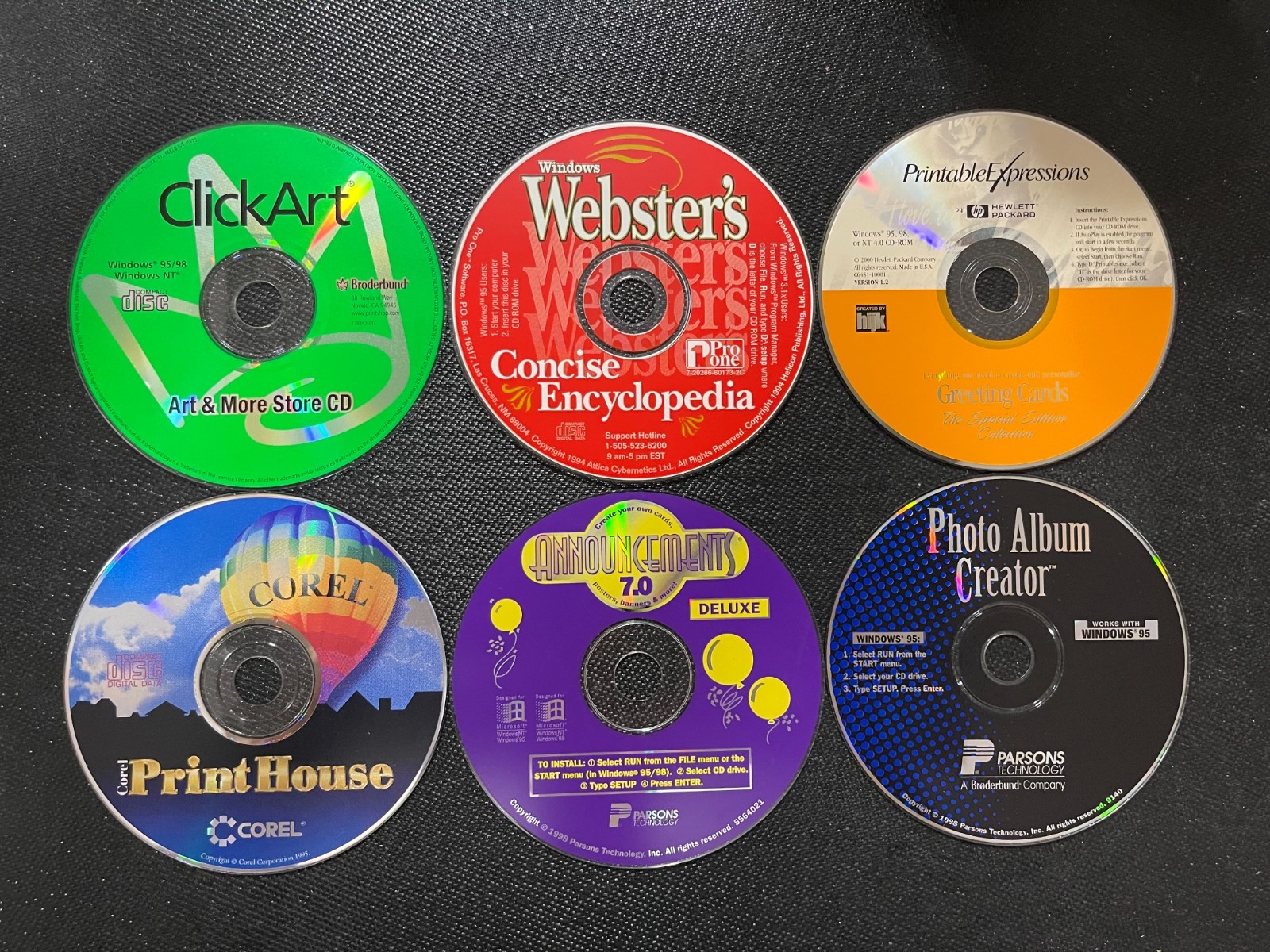 (6x) Lot - Vintage Windows 95-98 Graphics Software