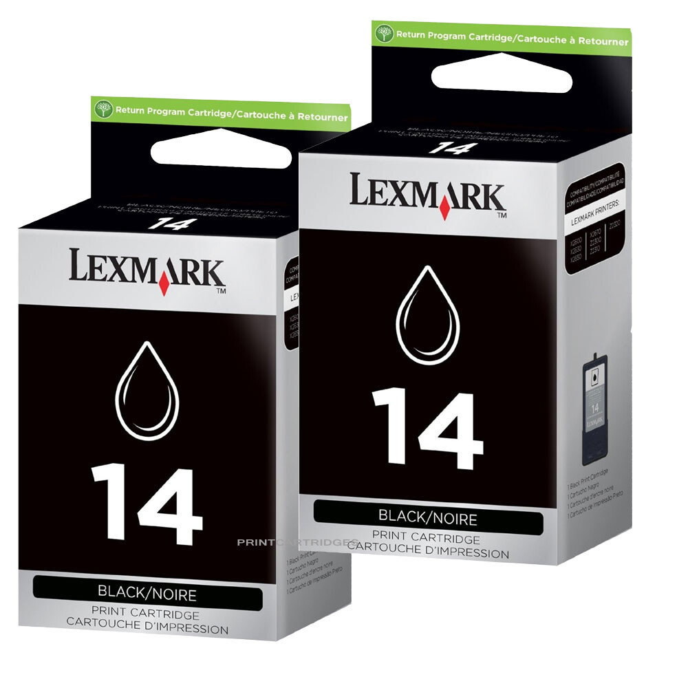 2pcs Lexmark 14 Genuine Ink Cartridges X2600, X2630, X2650, X2670, Z2300, Z2320