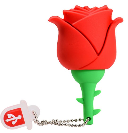 Flash Drives Memory Stick Rose Flower Red Blue Yellow Pink Purple 64GB 32GB USB