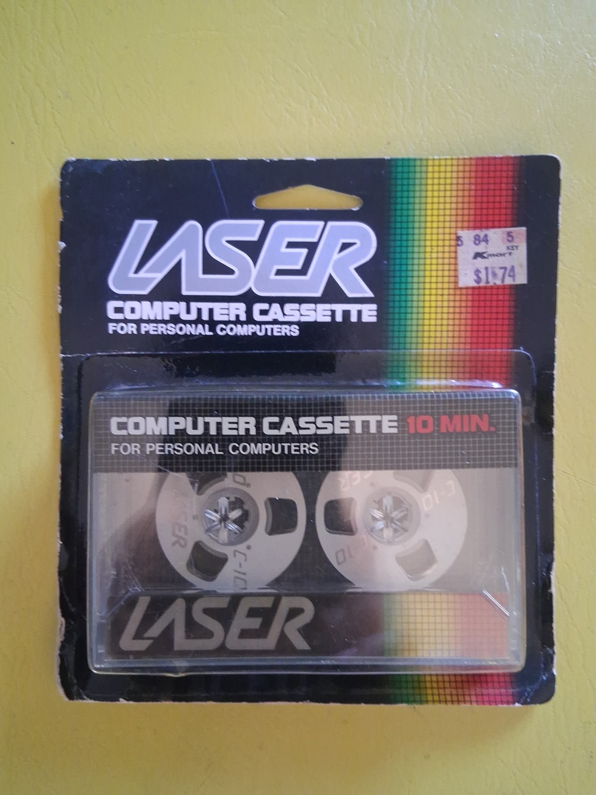 Vintage Laser Computer Cassette (SEALED NEW) 10 Min. w KMart Price Tag