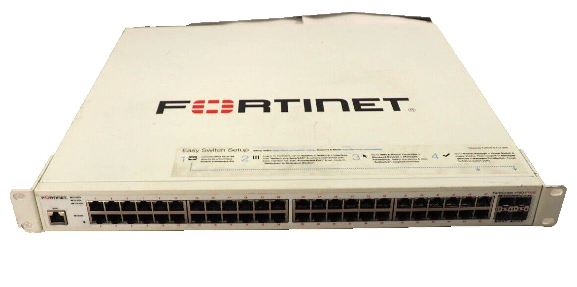 Fortinet FortiSwitch 448D FPOE 48 Port Managed Switch FS-448D-FPOE Dual PSU