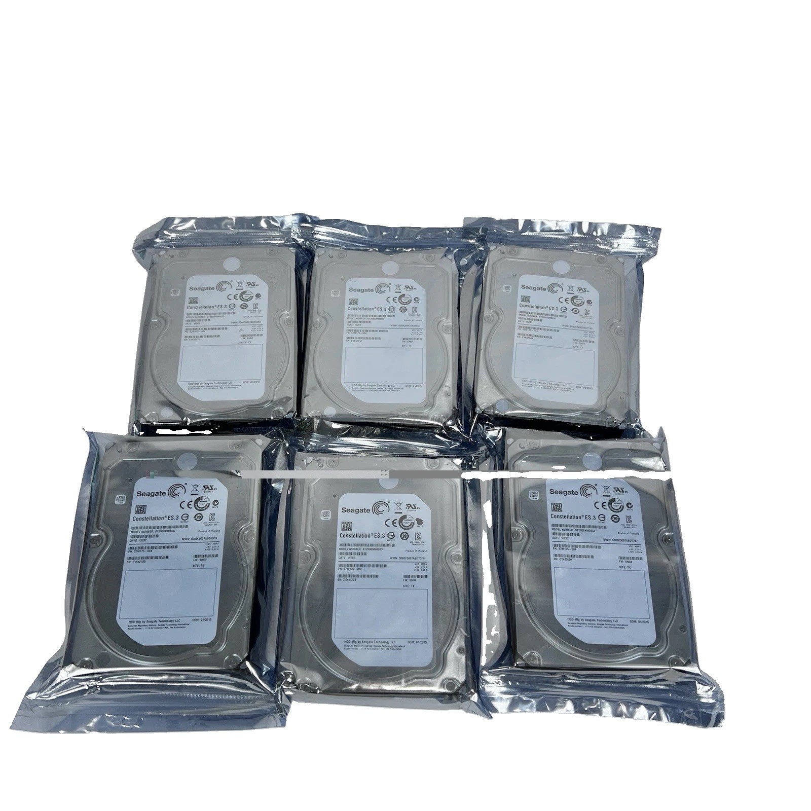 Seagate Constellation ES.3 2TB 7200RPM SATA 3.5" HDD ST2000NM0033 Lot Of 6 Set