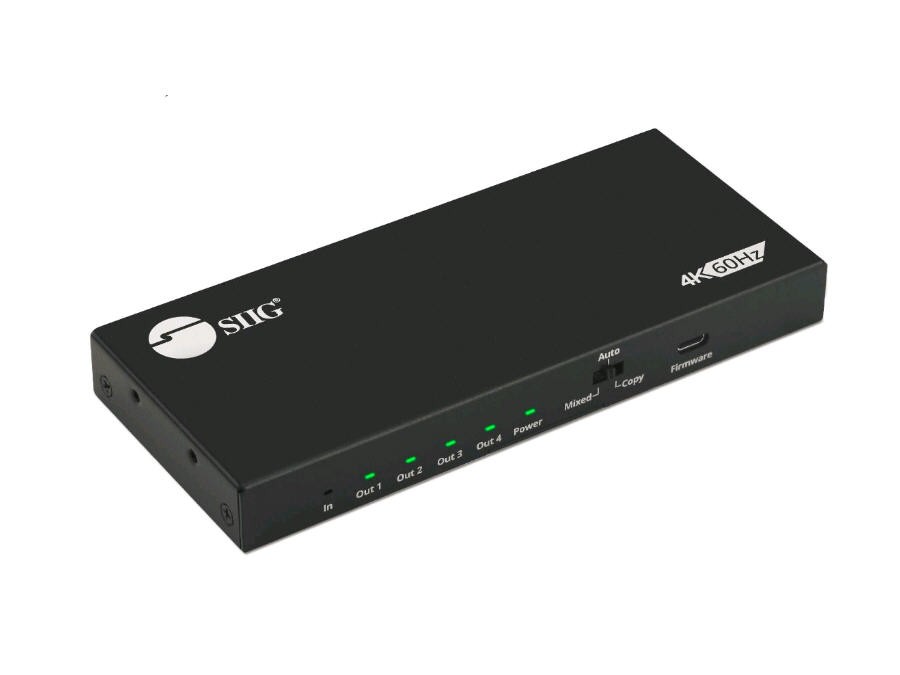 SIIG-New-CE-H26C11-S1 _ SIIG TRUE 4K PERFORMANCE 4-PORT HDMI SPLITTER 
