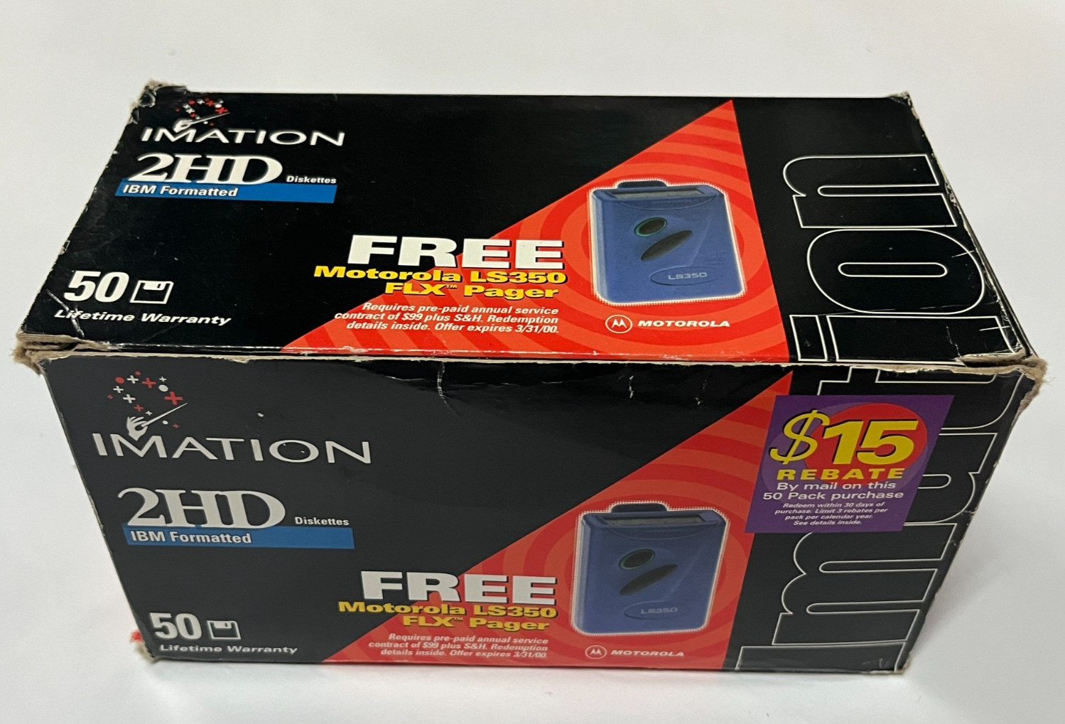 Imation 3.5” Floppy Disks 1.44 MB 2HD IBM Format Pack of 50 New In Open Box