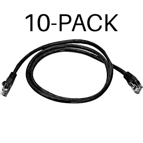 10-Pack Monoprice CAT5e 24AWG Utp Ethernet Patch Cord 3 ft Black