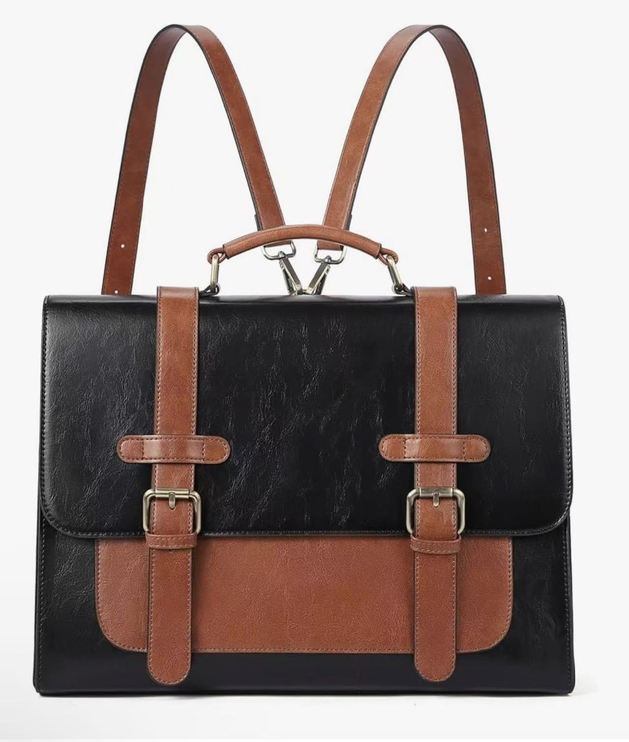 CLUCI Briefcase for Women Leather Laptop 15.6 Inch Business Ladies Work Computer