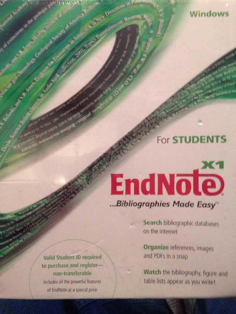 EndNote X1 Full Student Retail Edition Bibliographic Reference Software Windows