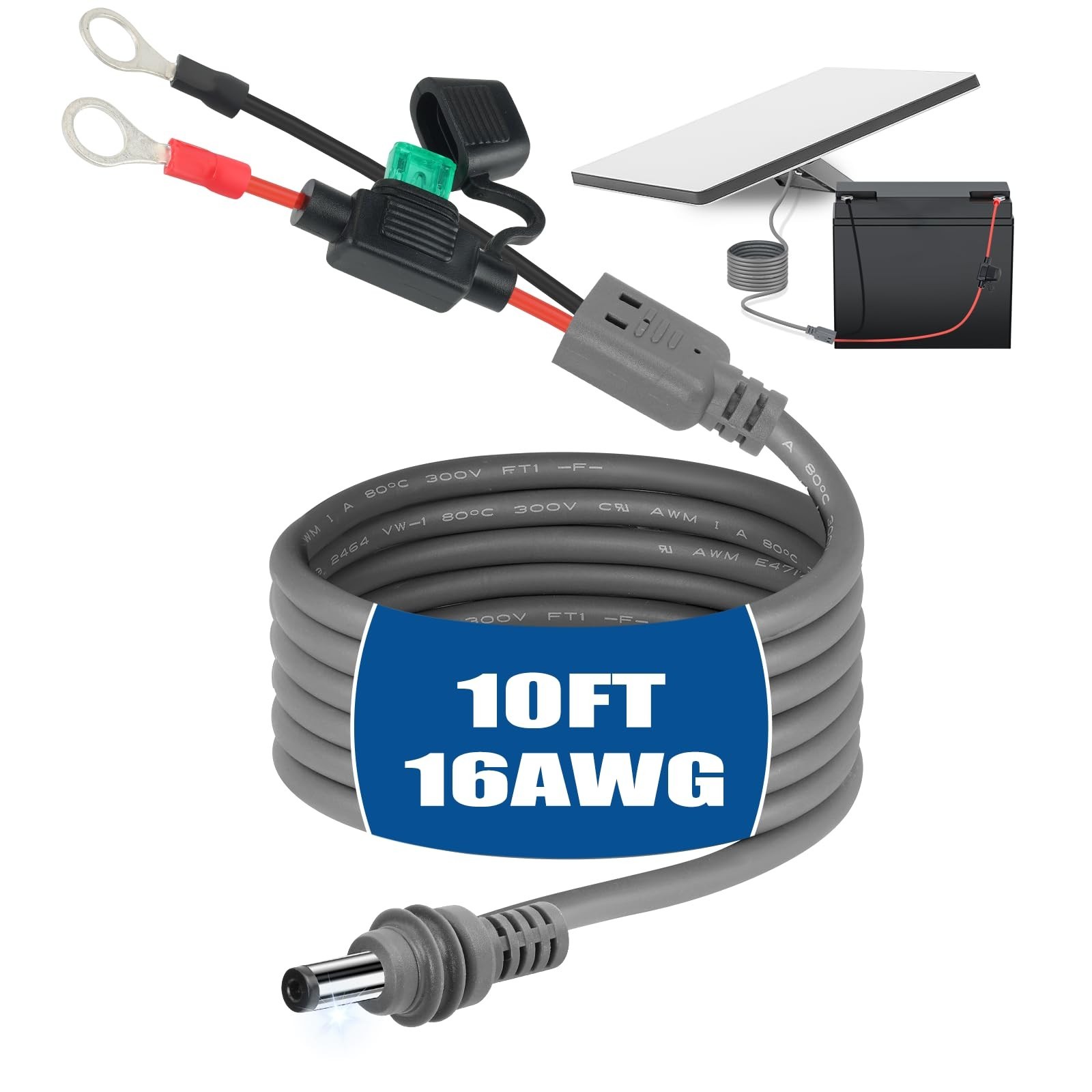 10FT 16AWG Waterproof Power Cable for Starlink Mini - Direct Battery Adapter, 15