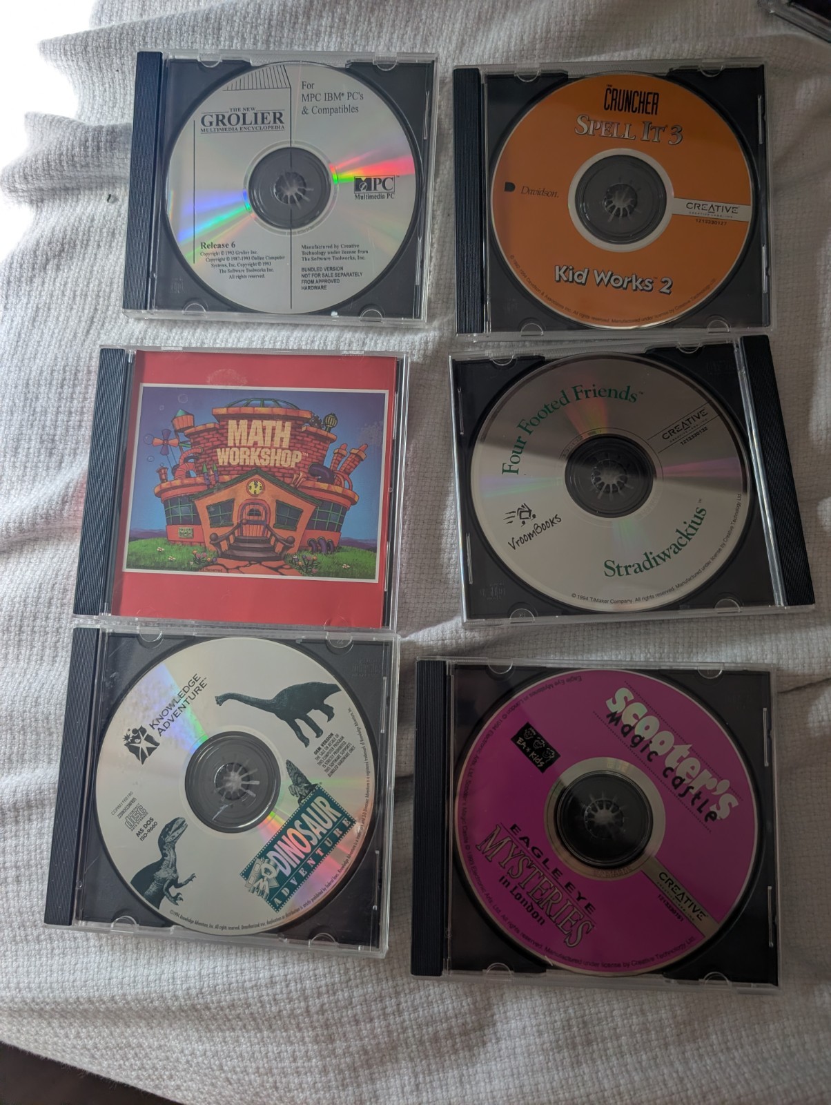 Vintage 1990s Educational PC CD-ROM Lot Dinosaur Adventure Eagle Eye Math