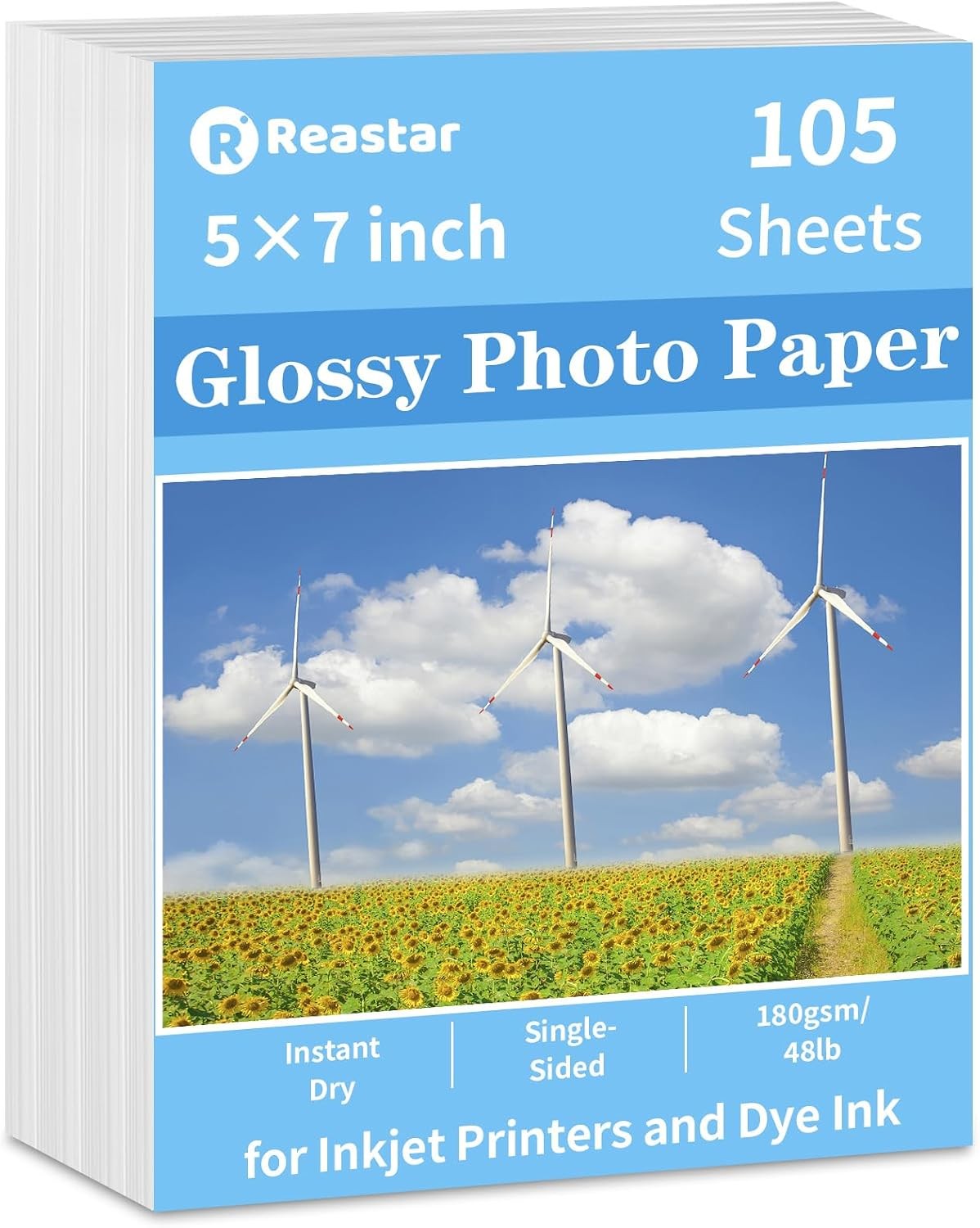 105 Sheets Inkjet Photo Printer Paper, Glossy Photo Paper 5×7 in