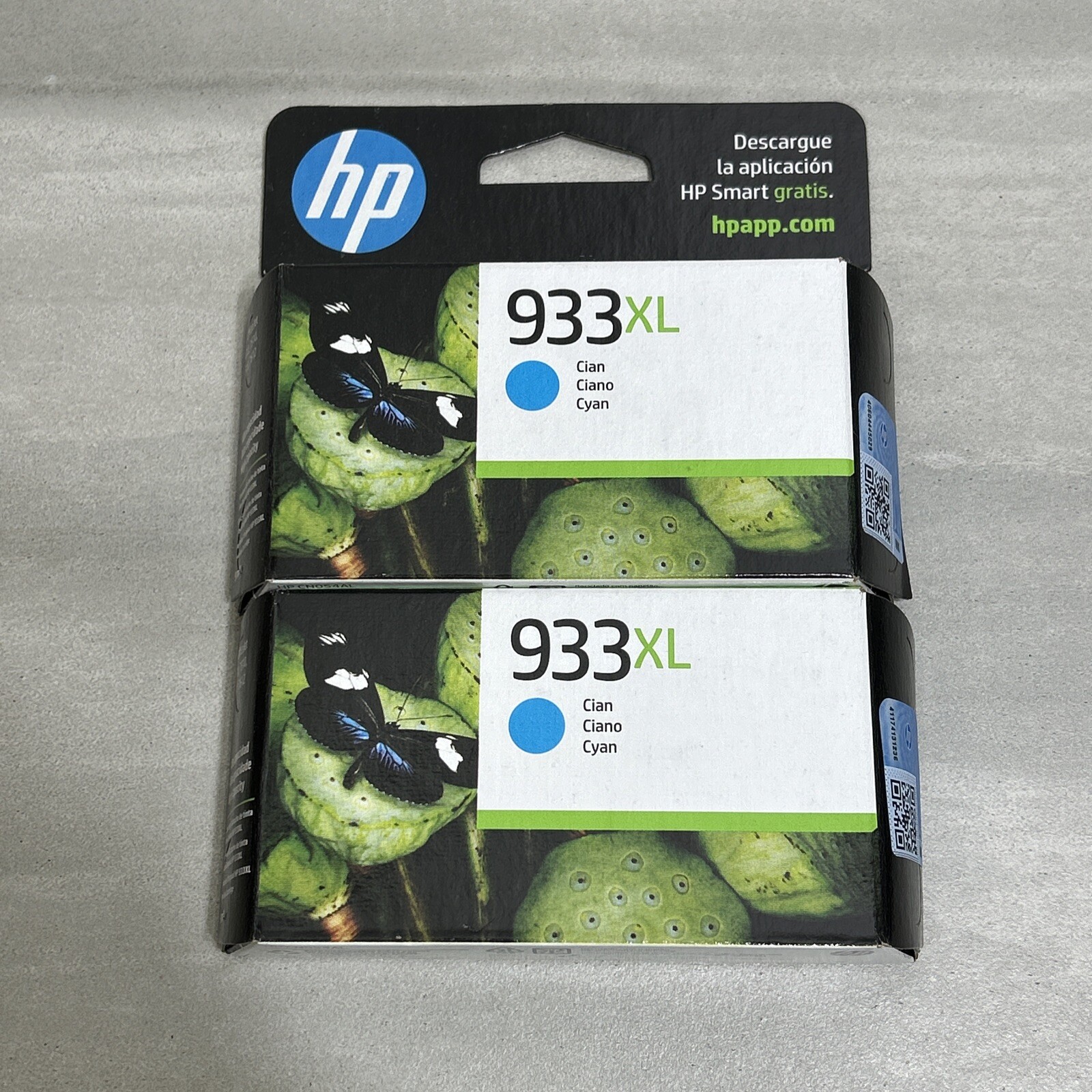 2-PACK HP 933XL CN054AL Cyan Ink Cartridge Expires OCT  2024