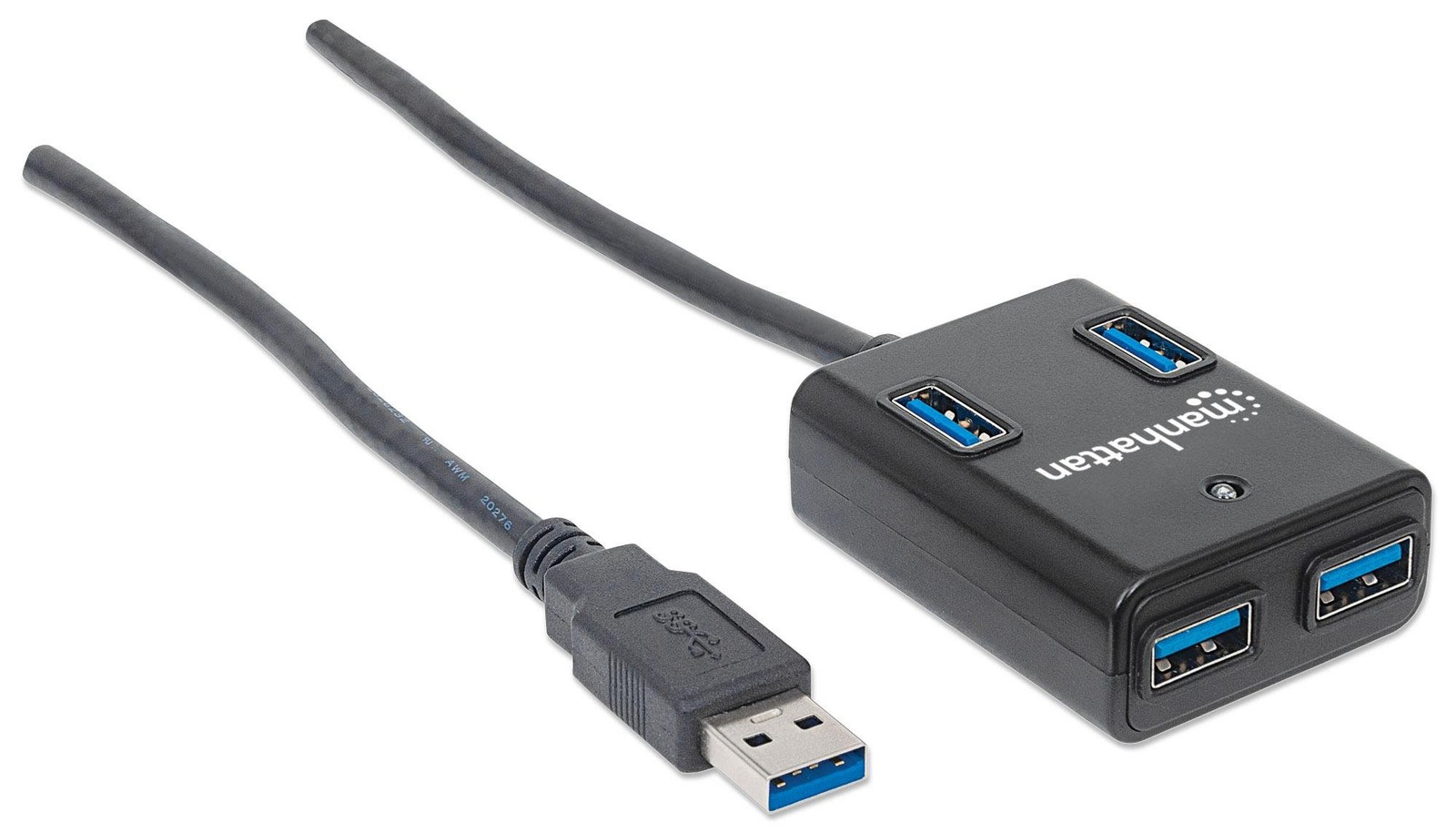 Manhattan 162296 USB 3.0 Hub 4 Ports External PC Mac