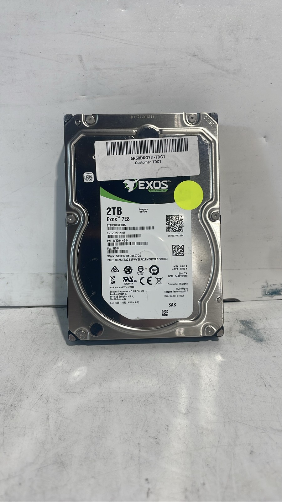 Seagate Exos 7E8 2TB ST2000NM0045 1V4204-004 SAS 12Gb 3.5" Enterprise Hard Drive