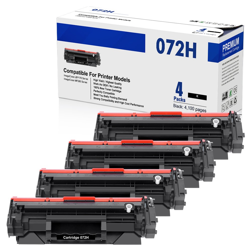 4PK Canon CRG072H High Yield Toner Cartridge CRG072 MF284dw MF289dw LBP170