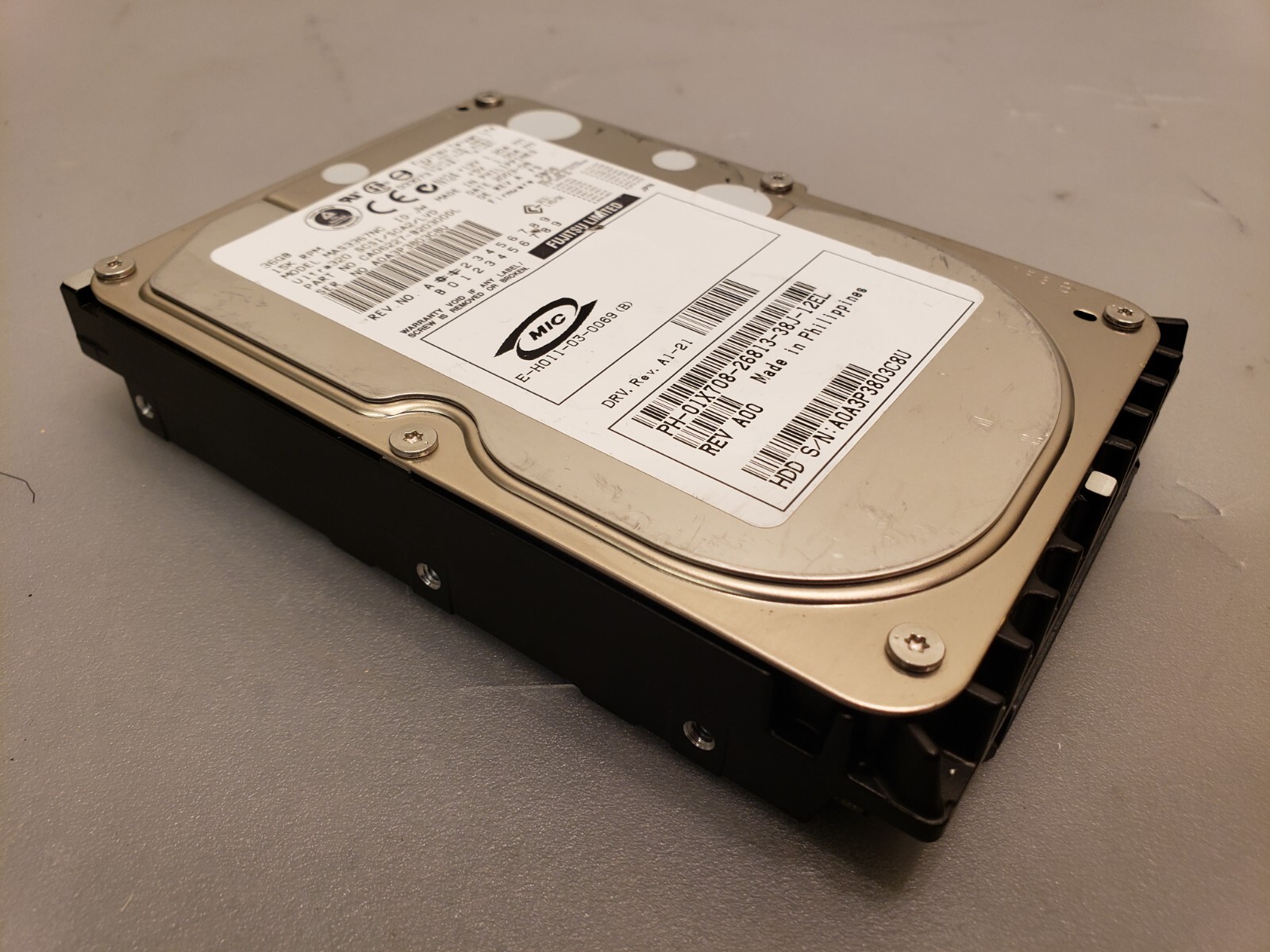 Fujitsu MAS3367NC 36GB 15K SCSI 3.5" Hard Drive HDD 80pin **Tested 100%