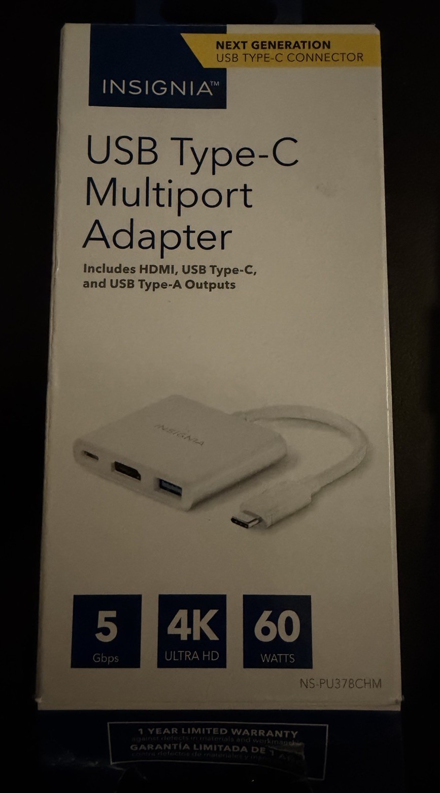 Insignia USB-C Multiport Adapter NS-PU378CHM