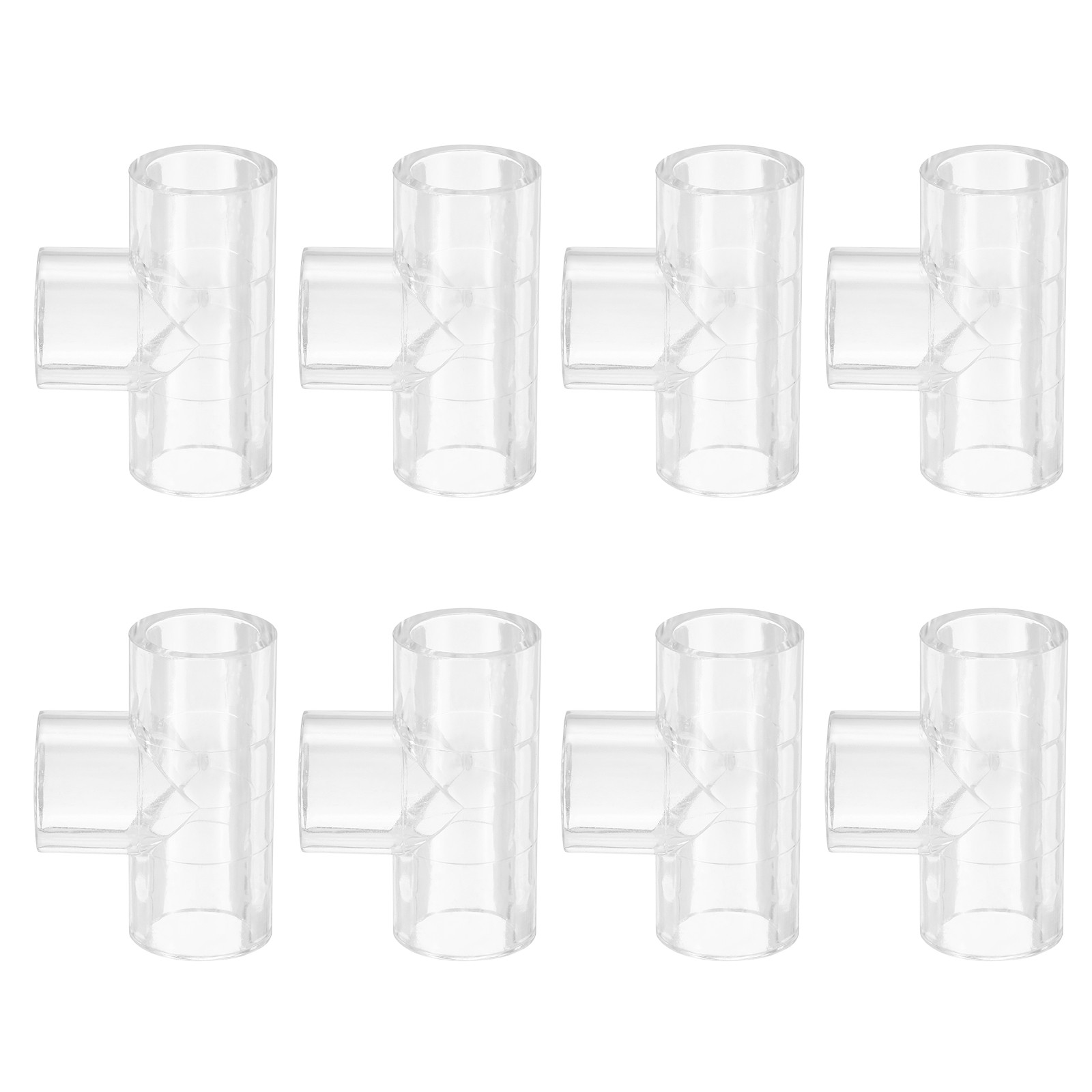 8Pcs Clear Tee Fitting, 14mm ID PC Pipe Fitting Adapter