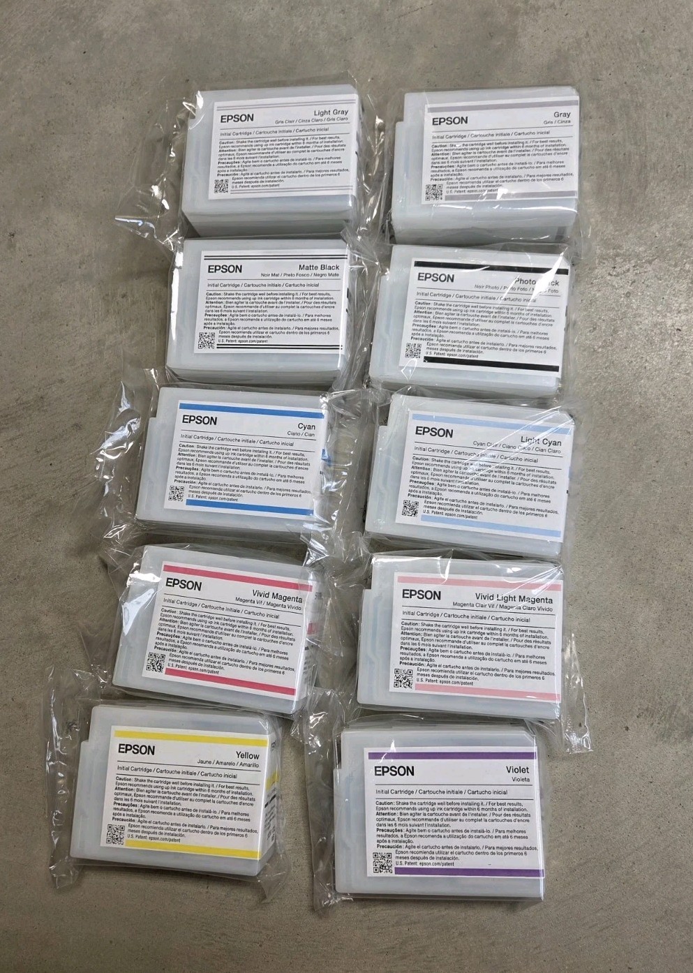 2028 Genuine Set 10 Epson Initial Starter Ink SureColor SC-P900 Factory Sealed