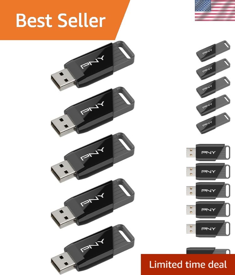 64GB USB 3.2 Gen 1 Flash Drive 5-Pack: Ultra-Fast Data Transfer & Portability