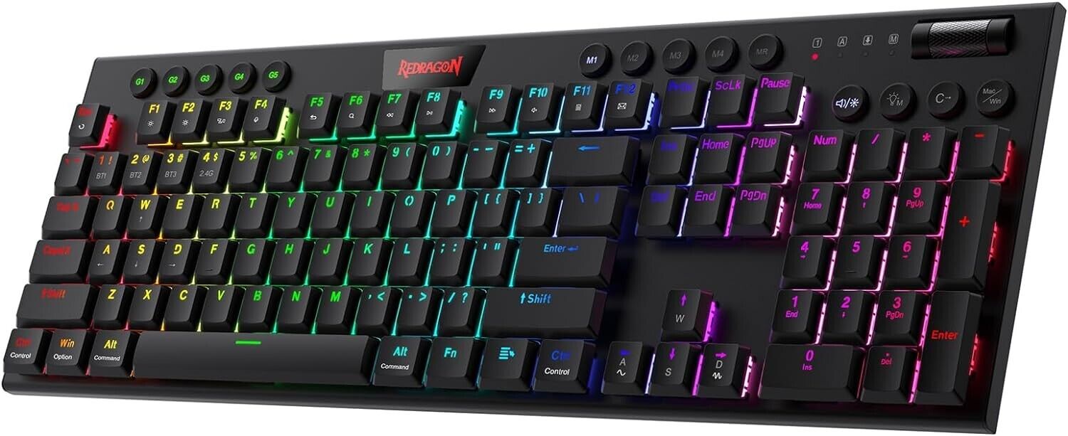RedDragon Horus Mechanical Gaming Keyboard K618-RGB Blue Switches New Open Box