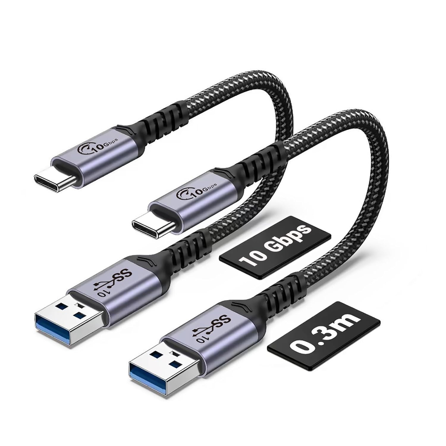 Android Auto USB C Cable 10Gbps 1FT 2 Packs, C 3.1 Gen 2 1ft, 1ft 