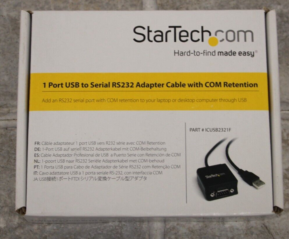StarTech ICUSB2321F 1 Port USB to Serial RS232 Adapter Cable with COM Retention