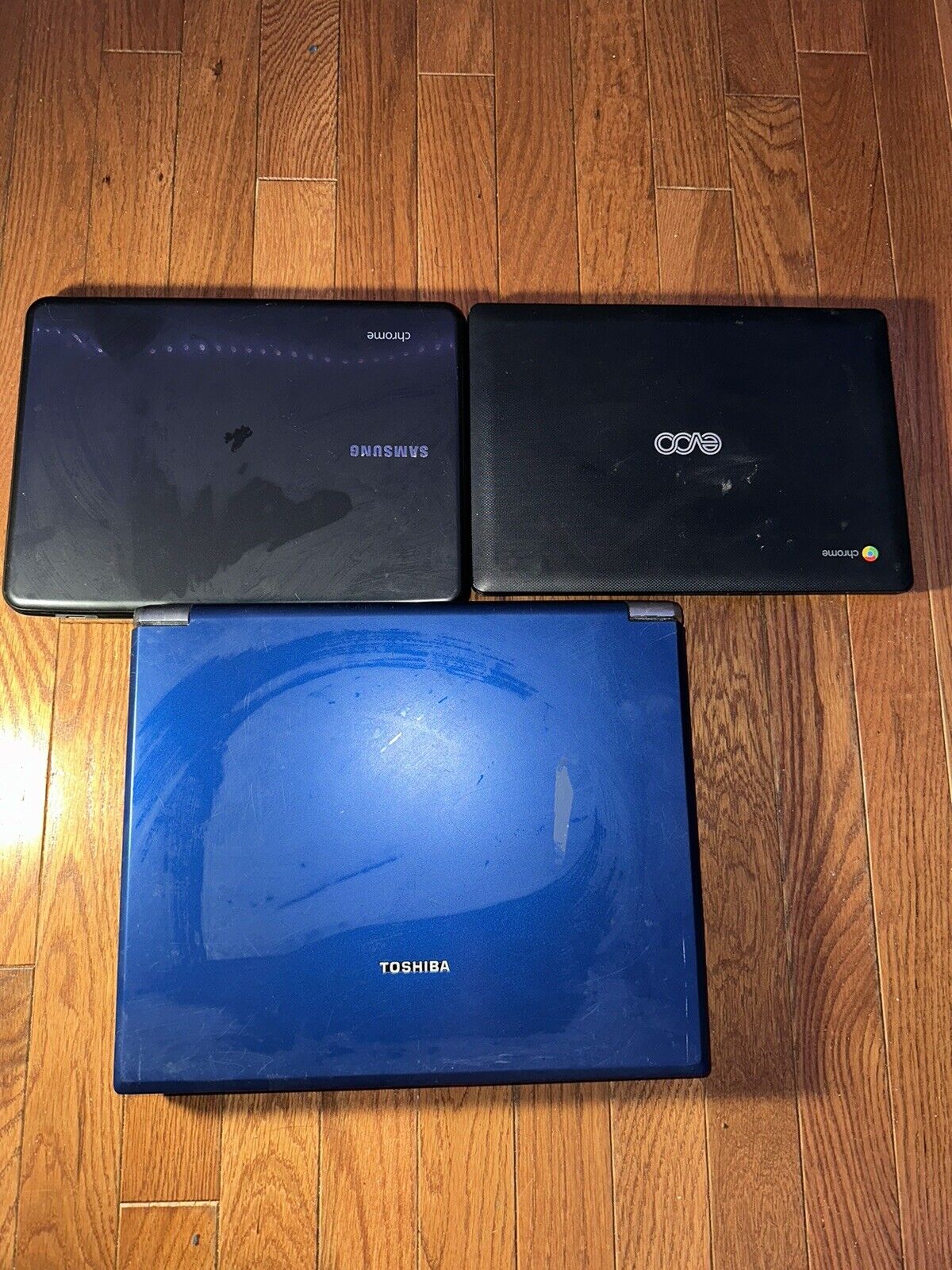 3x Laptops for parts (1x samsung , 1x Toshiba , 1x evoo