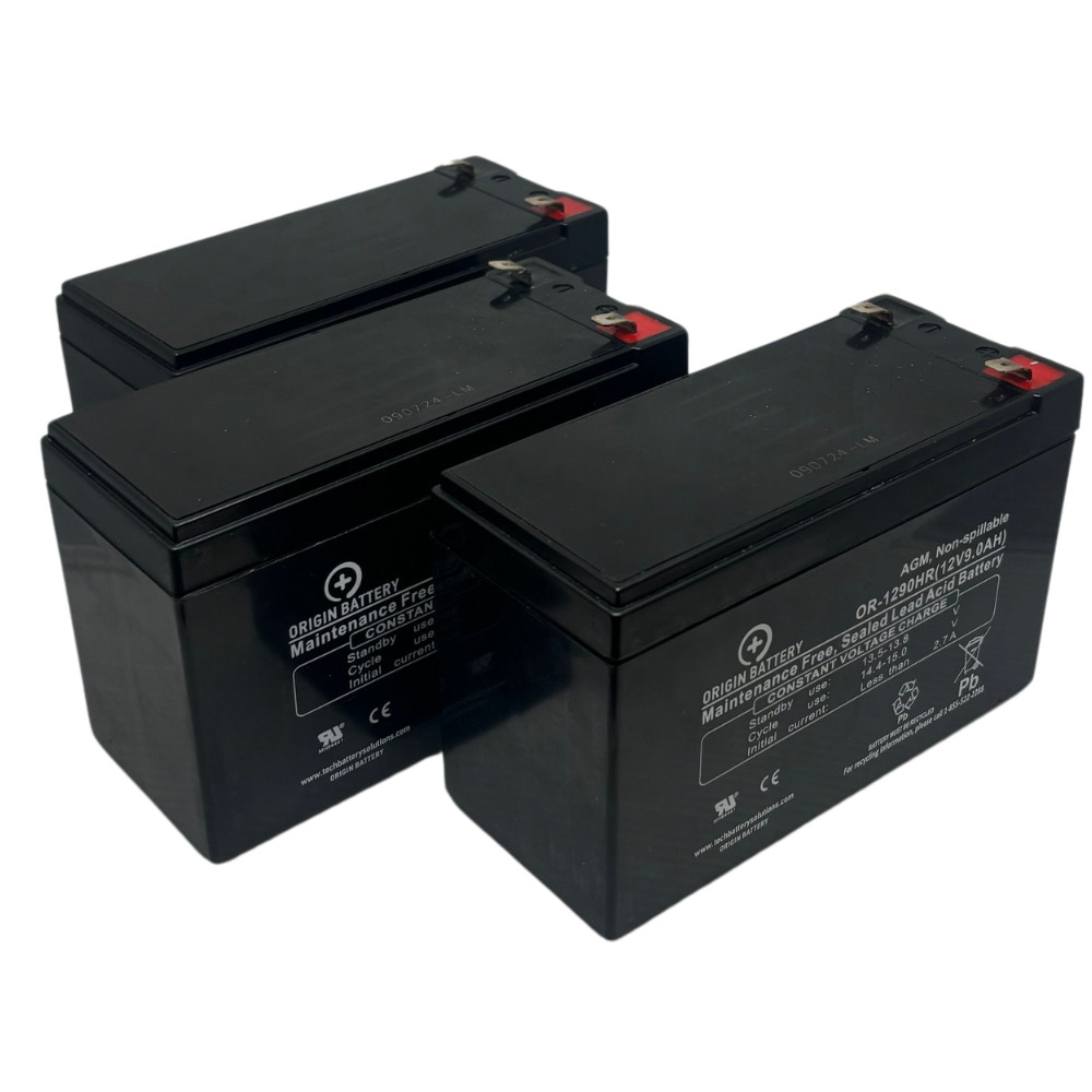 Minuteman E1500RMT2U Battery Replacement Kit - 3 Pack 12V 9AH High-Rate Series